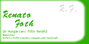 renato foth business card